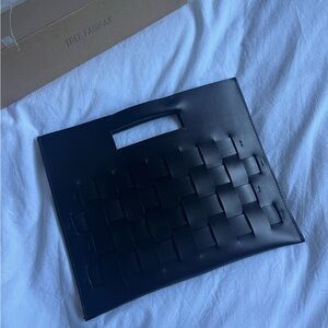Tree Fairfax Black Woven Handbag Clutch